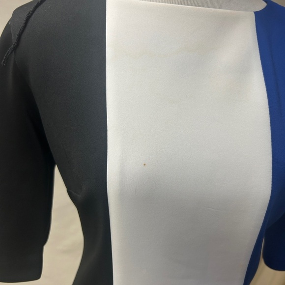 London Times Asymmetrical Black and White Sheath Dress - Picture 3 of 3